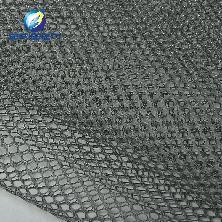 Customized Dress Home Textile Upholstery Fabrics 100% Polyester Black Knit Mesh Fabrics